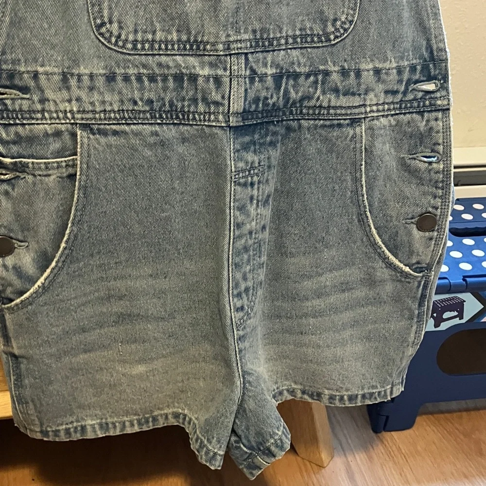 Billabong Blue Jean Shorts Overalls - Picture 5 of 11